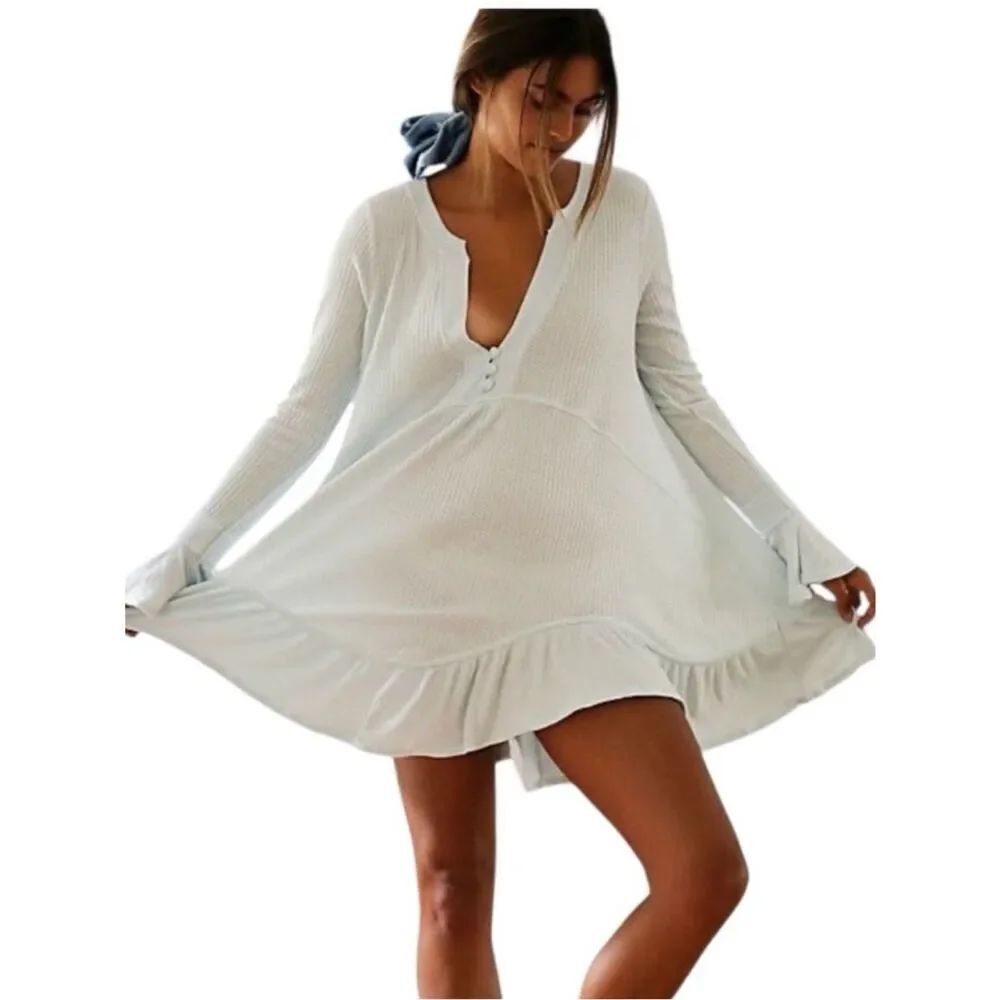 Free People Olivia Henley Tunic Light Blue Women’s XS